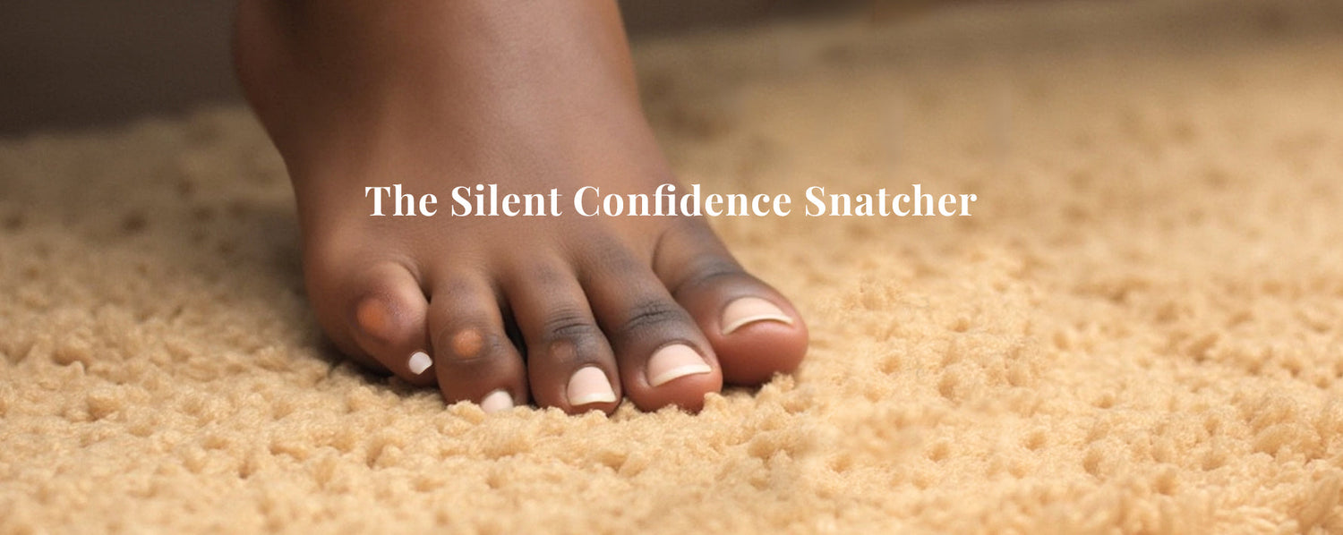 Black woman's foot with toe corns